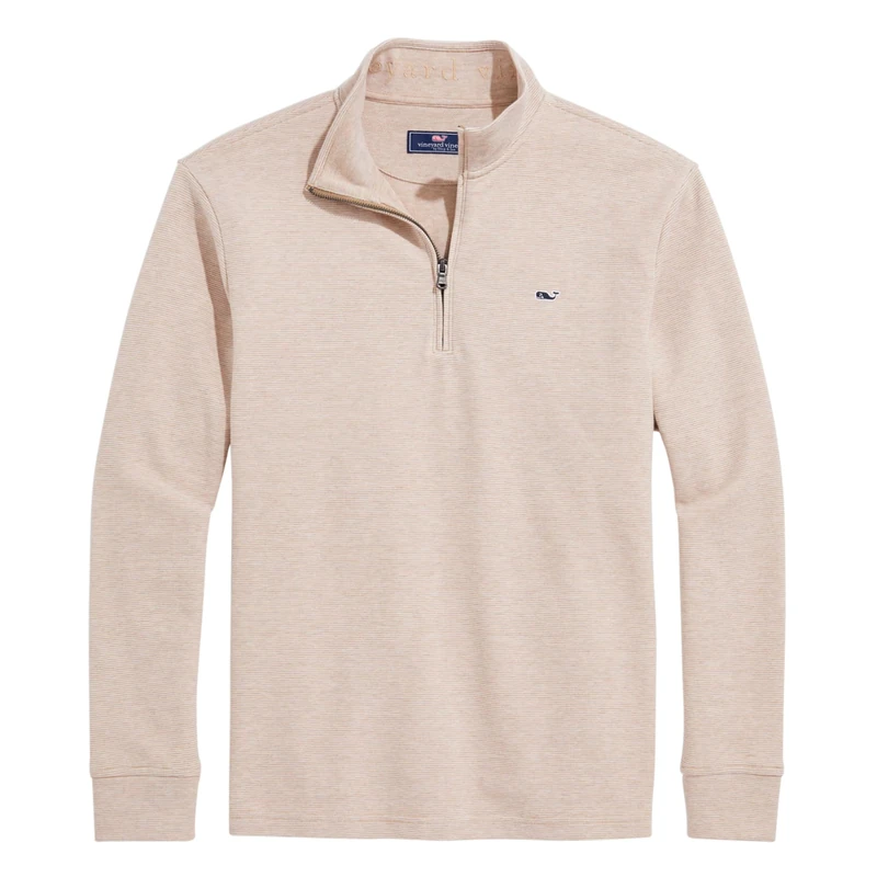 Vineyard Vines Men's Saltwater Pullover Sweater, Officer Khaki, Large