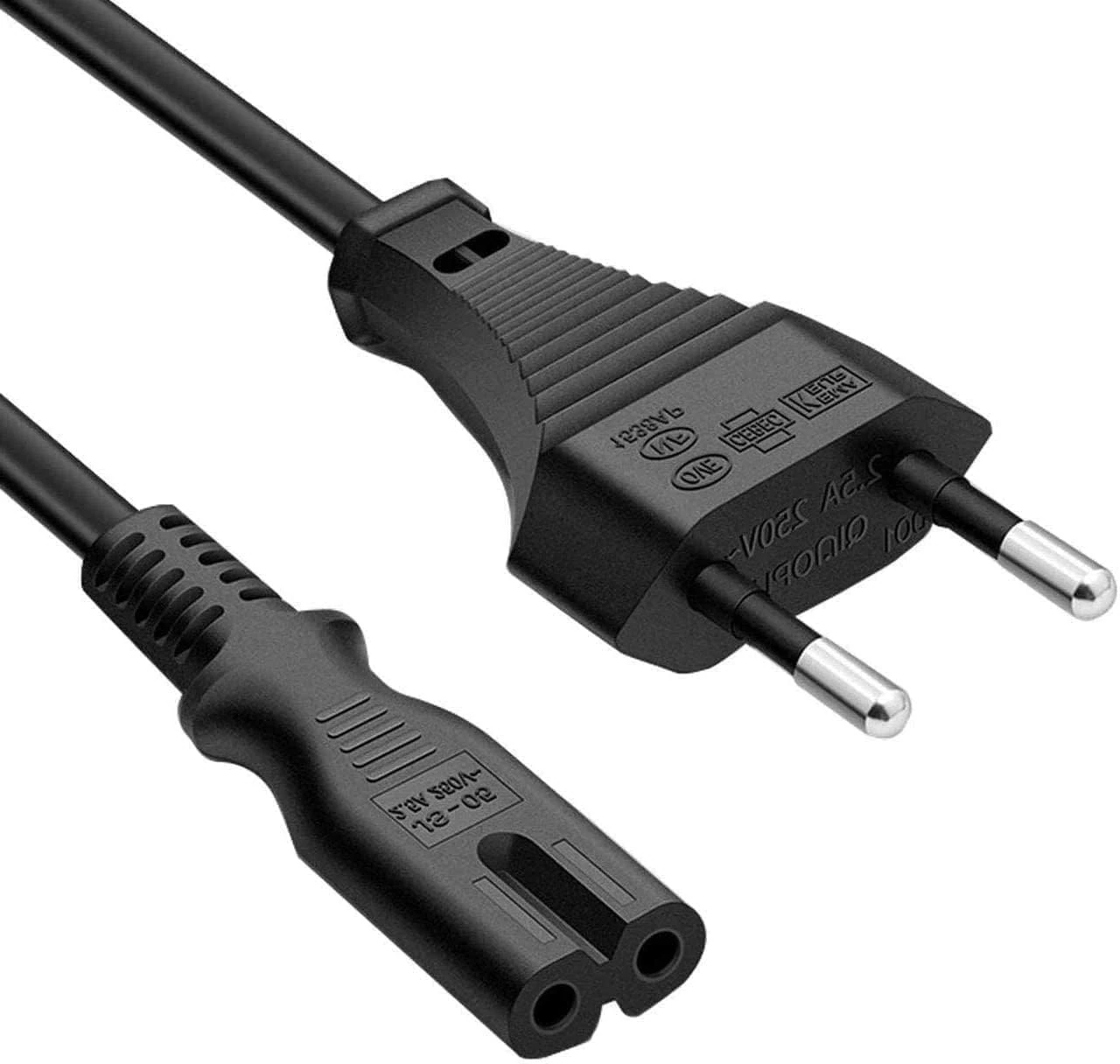 ABC Products 1.8M Long EU European C7 Figure of 8 Power Supply Cord Mains Cable Lead Plug (for France, Germany, Spain, Italy, Poland etc)