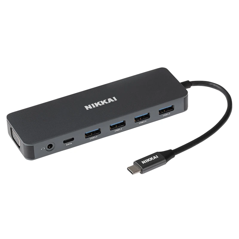 Nikkai USB C Hub Adapter, 13-in-1 with 2x USB-C / 4x USB-A / 2x HDMI/Gigabit RJ45 / VGA/SD / 3.5mm Aux Audio for MacBook Air, MacBook Pro, Chromebook, Dell XPS, Lenovo ThinkPad and More