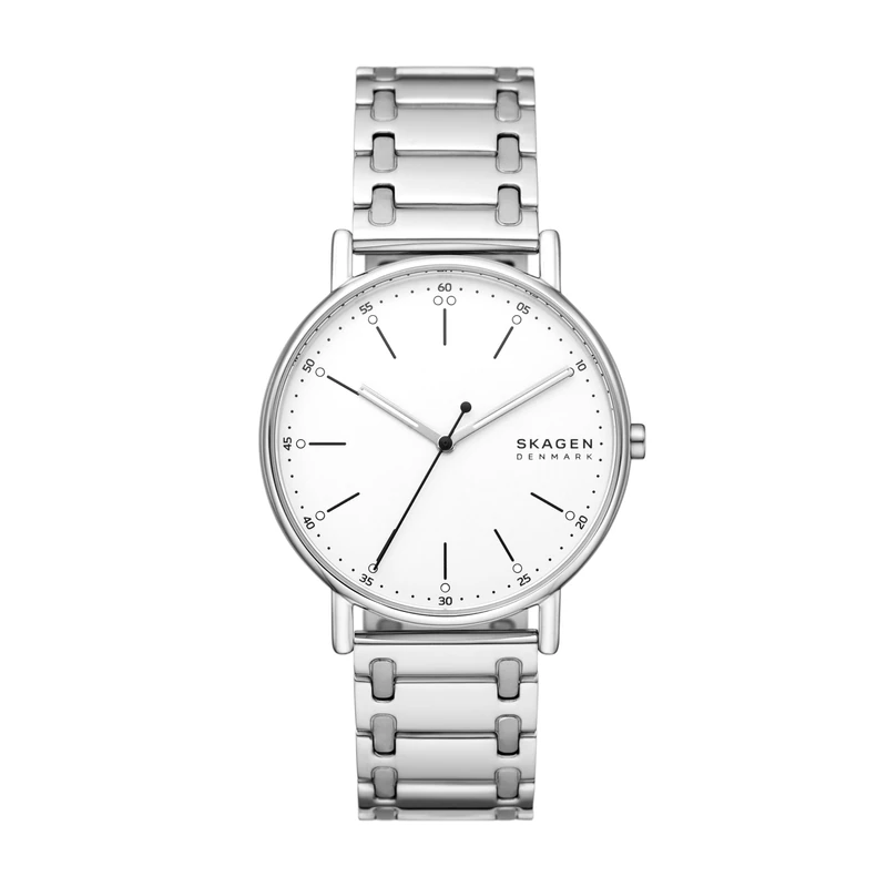 Skagen Signatur Minimalist Men's Watch with Stainless Steel Bracelet, Mesh or Leather Band, Silver Bracelet, One Size, Signatur - Image 1