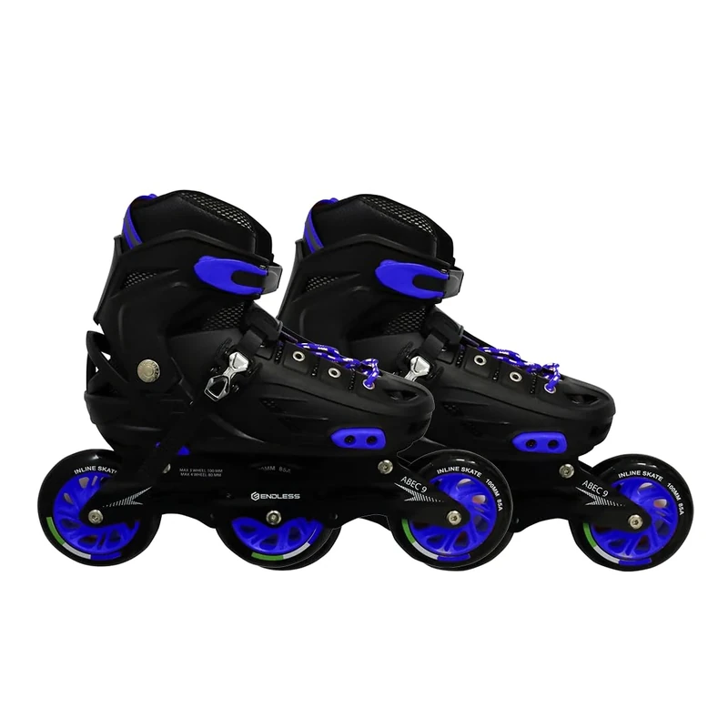 Endless EL1033 Inline Adjustable Skates | Aluminium Chassis and 100 mm PU Three Wheels | With ABEC 9 Bearings | Indoor and Outdoor, Blue