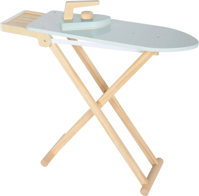 Small Foot Ironing Board with wooden Iron, adjustable height, foldable, toy for kids aged 3+ years old, 12480, Blue