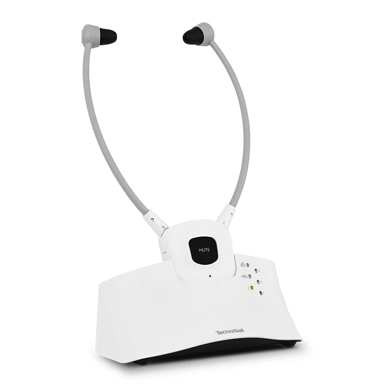 TechniSat STEREOMAN ISI 3 Wireless Stereo Headphones for Televisions and Music Systems with Docking Station White
