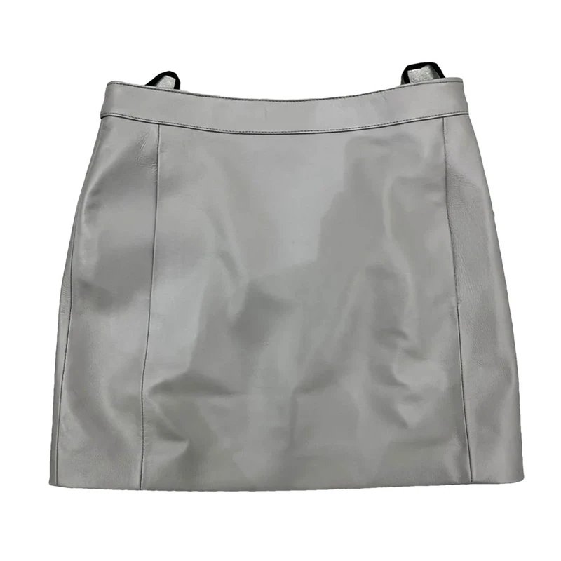 Sheepskin Leather Skirt Women High Waist Skirt Spring Autumn Slim Mini Skirt Leather Shorts