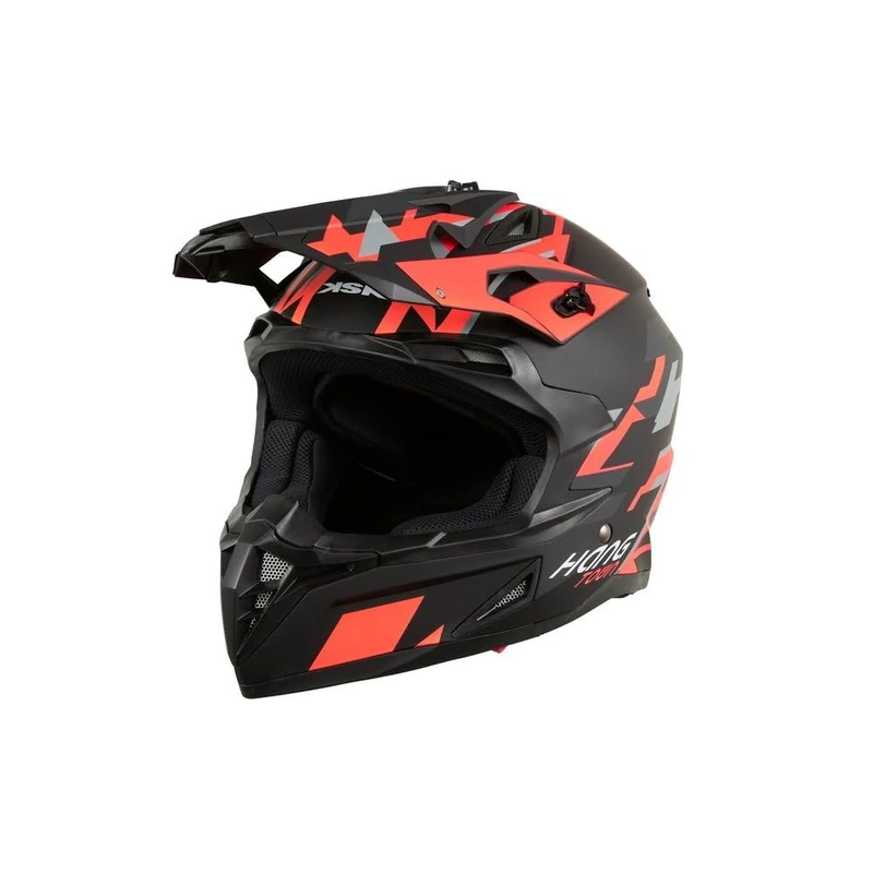 KSK HANGTOWN Cross Helmet Black & Orange Fluo