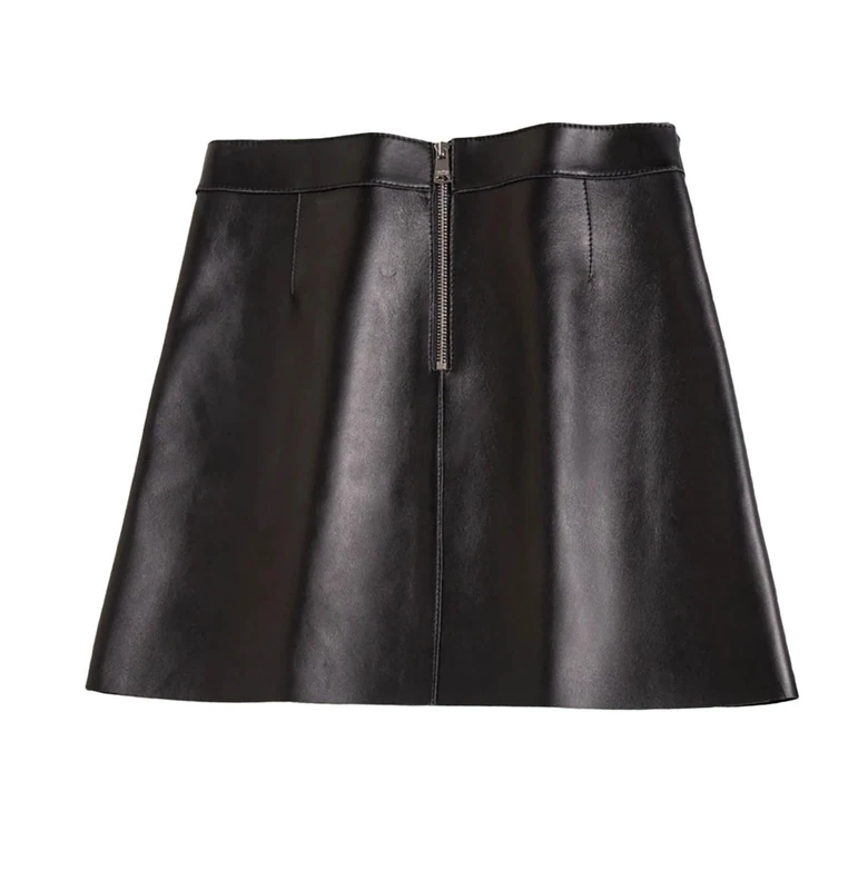 Leather Autumn and Winter Office Casual Plus Size Women Sexy Mini Skirts Black