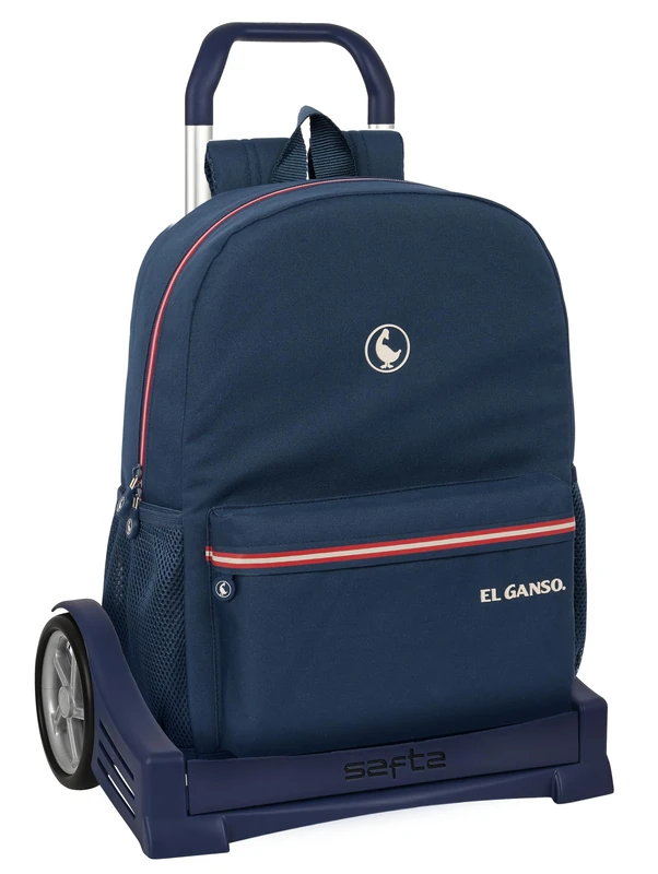 Safta EL GANSO CLASSIC - Backpack, Ergonomic Backpack, with Evolution Trolley, Ideal for Children of Different Ages, Comfortable and Versatile, Quality and Resistance, 32 x 14 x 43 cm, Navy Blue,
