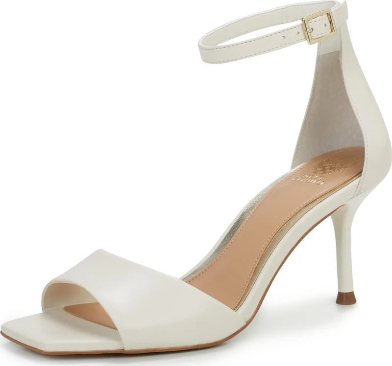 Vince Camuto Women's FEBE Heeled Sandal, Creamy White, 6.5