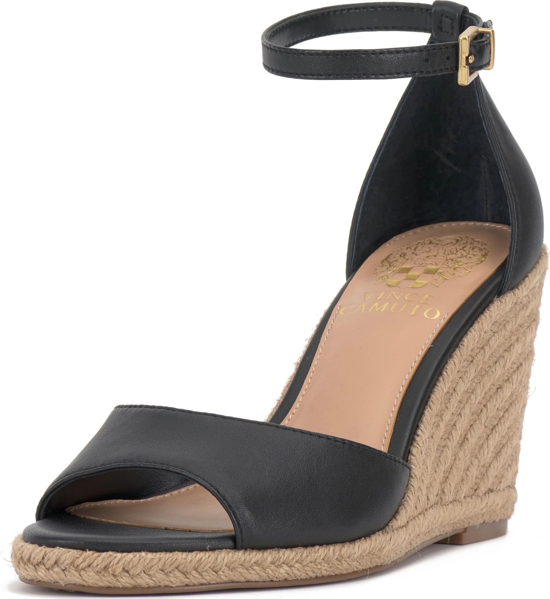 Vince Camuto Women's FELYN Wedge Sandal, Black, 8