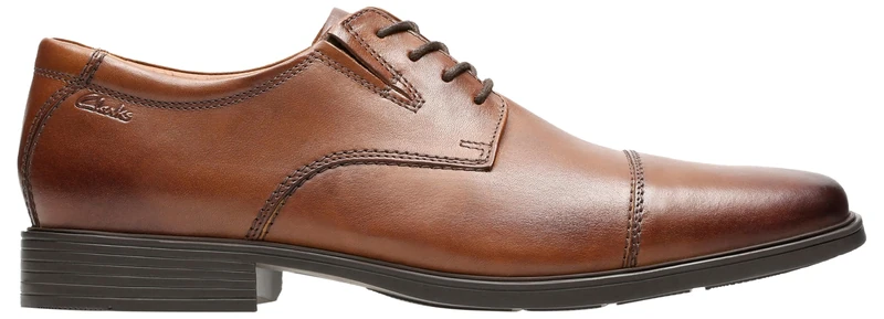 Clarks Tilden Cap Mens Dark Tan Lea, 9.5 - Image 1