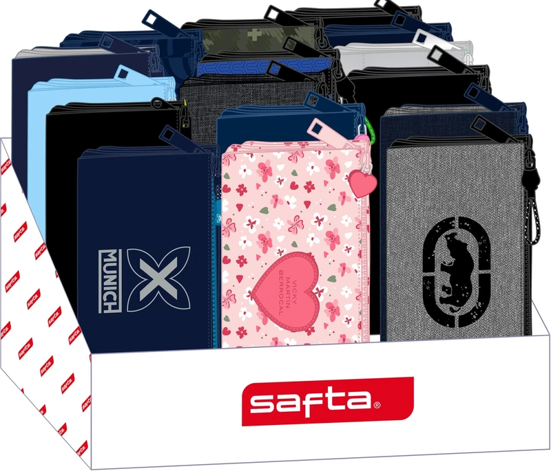 Safta - Triple Pencil Case for Children (16 Units), Resistant, Lightweight, Durable, High Quality, Multicolor, multicoloured, Estándar, Casual