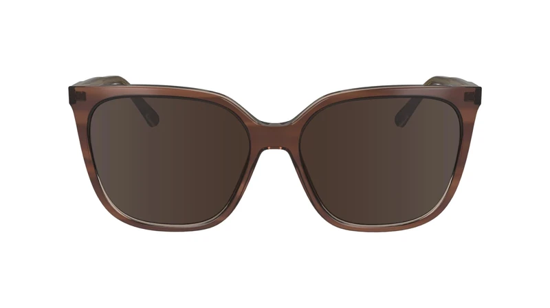 Calvin Klein Women's Sunglasses CK24509S - Striped Brown/Rose with Solid Wine Lens