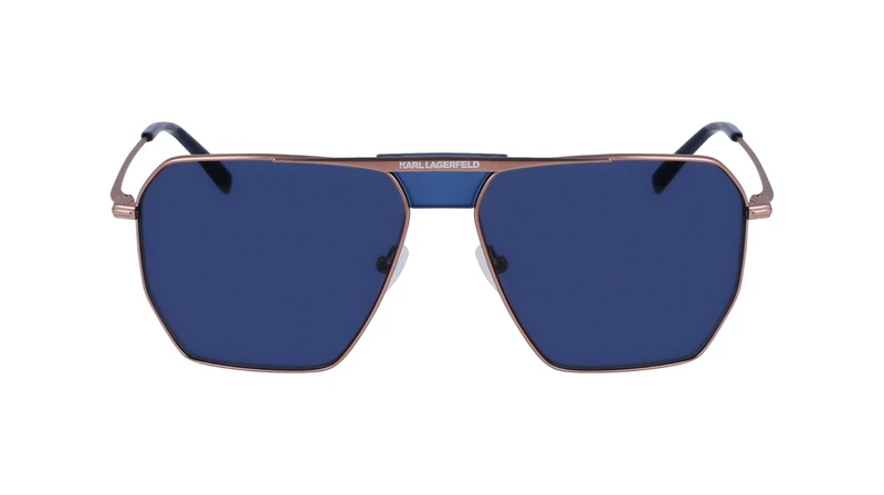 KARL LAGERFELD Men's Sunglasses KL350S - Matte Amber Gold with Solid Blue Lens