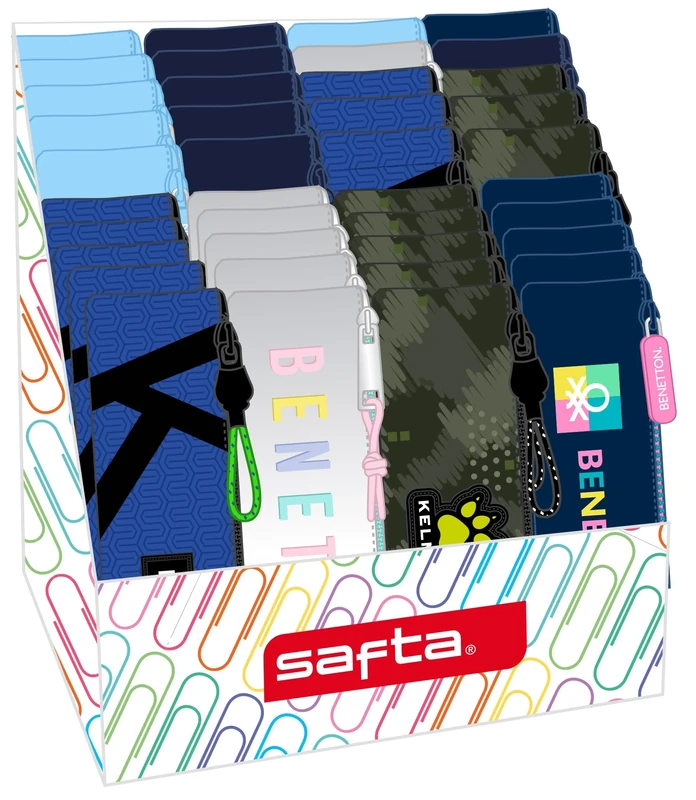 Safta - Display case with pencil case, sturdy, lightweight, durable, high quality, 32x19x23cm, Multicolor, multicoloured, Estándar, Casual