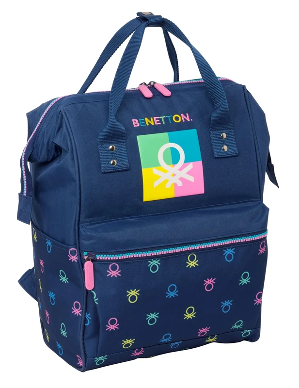 BENETTON COOL – Youth Backpack with Handles for Laptops up to 13 Inches, Ideal for Young People of Different Ages, Comfortable and Versatile, Quality and Resistance, 27 x 19 x 40 cm, Navy Blue, navy,