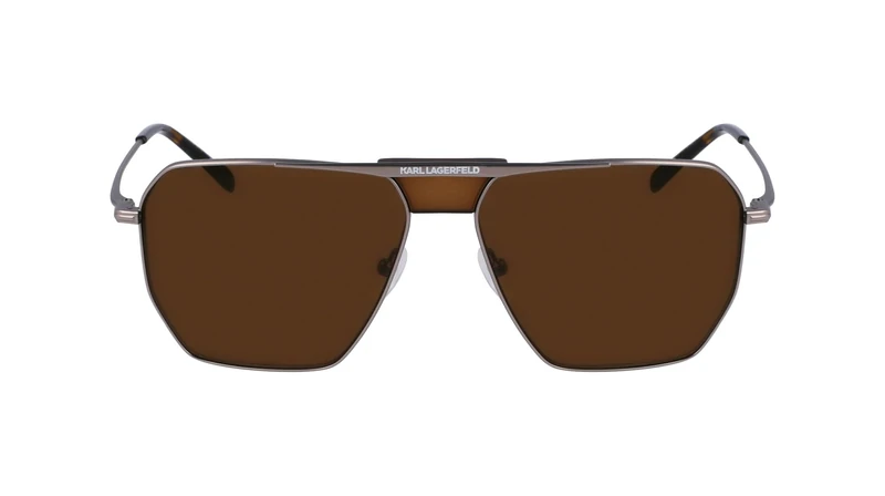 KARL LAGERFELD Men's Sunglasses KL350S - Matte Silver with Solid Khaki Lens