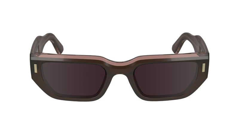 Calvin Klein Unisex Adult Sunglasses CK24500S - Brown/Rose with Solid Dark Purple Lens