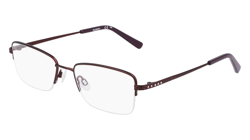 Flexon W3043 505 Satin Plum Eyewear Woman, Modified Rectangle, 51