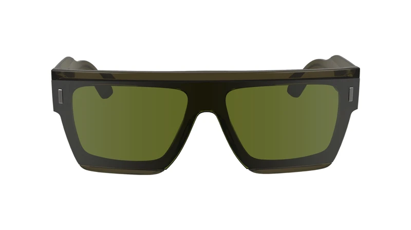 Calvin Klein Unisex Adult Sunglasses CK24502S - Khaki with Solid Green Lens