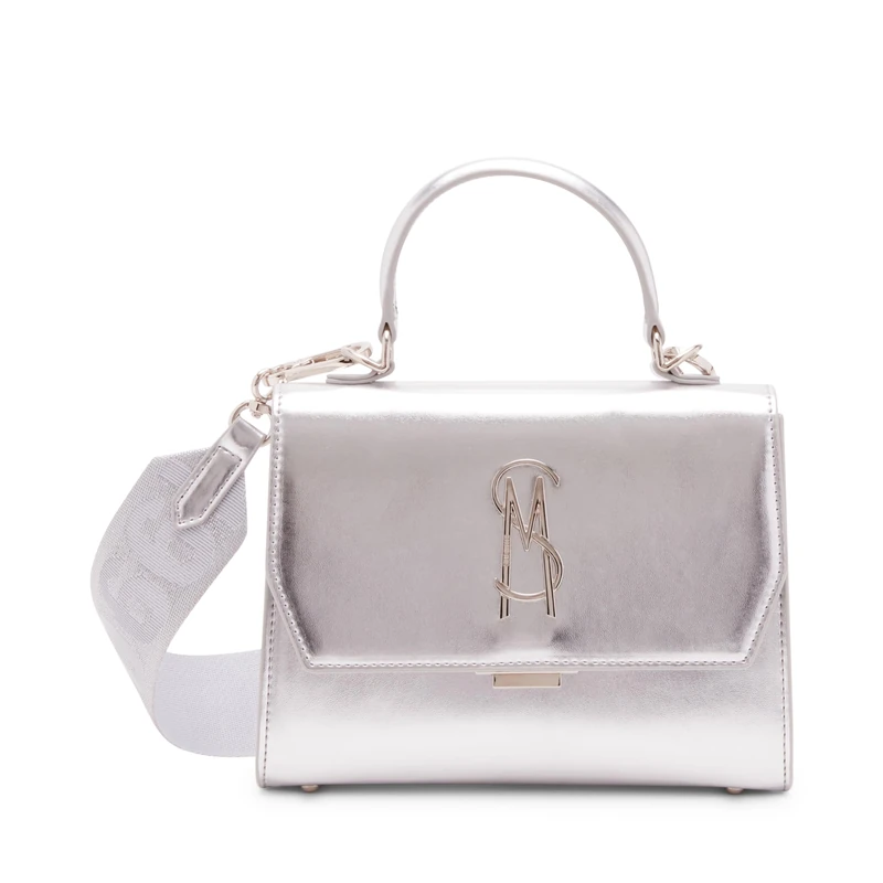 Steve Madden Blattuca Small Top Handle Crossbody, Silver, One Size, Women's
