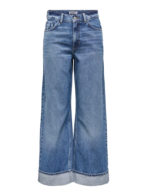 Onlhope HW Wide Fold Up DNM Cro, Medium Blue (Medium Blue Denim), 33W x 32L - Image 1
