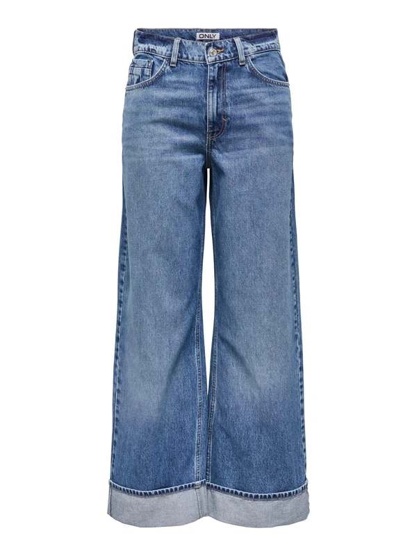 Onlhope HW Wide Fold Up DNM Cro, Medium Blue (Medium Blue Denim), 30W x 32L