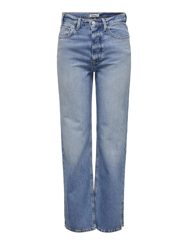 ONLY Women's Onlmischa Hw Straight Slit DNM Cro Jeans, Medium Blue (Medium Blue Denim), 30W x 32L - Image 1
