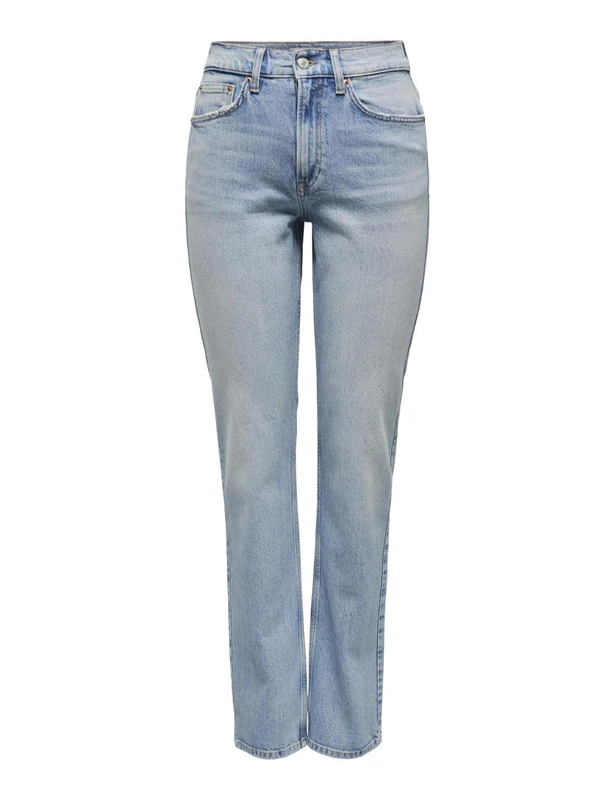 ONLY Women's Onlwillow Hw Straight Lb DNM Dot Jeans, Light Blue (Light Blue Denim), 26W x 30L