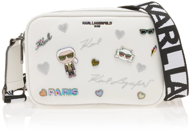 KARL LAGERFELD Women's Lh7eu9bj Cross Body, Wht/Spark, One Size