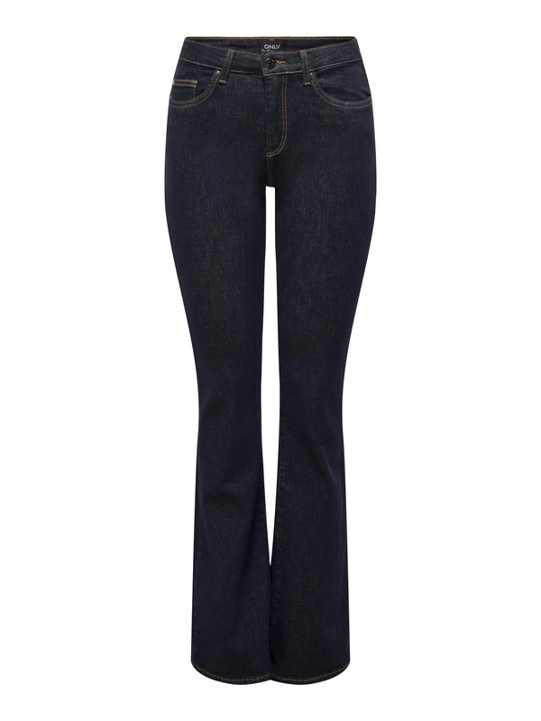 ONLY Womens Onlblush Mid Flared Stayblue DNM Rea023 Jeans, Dark Denim Blue, XL / 32L UK