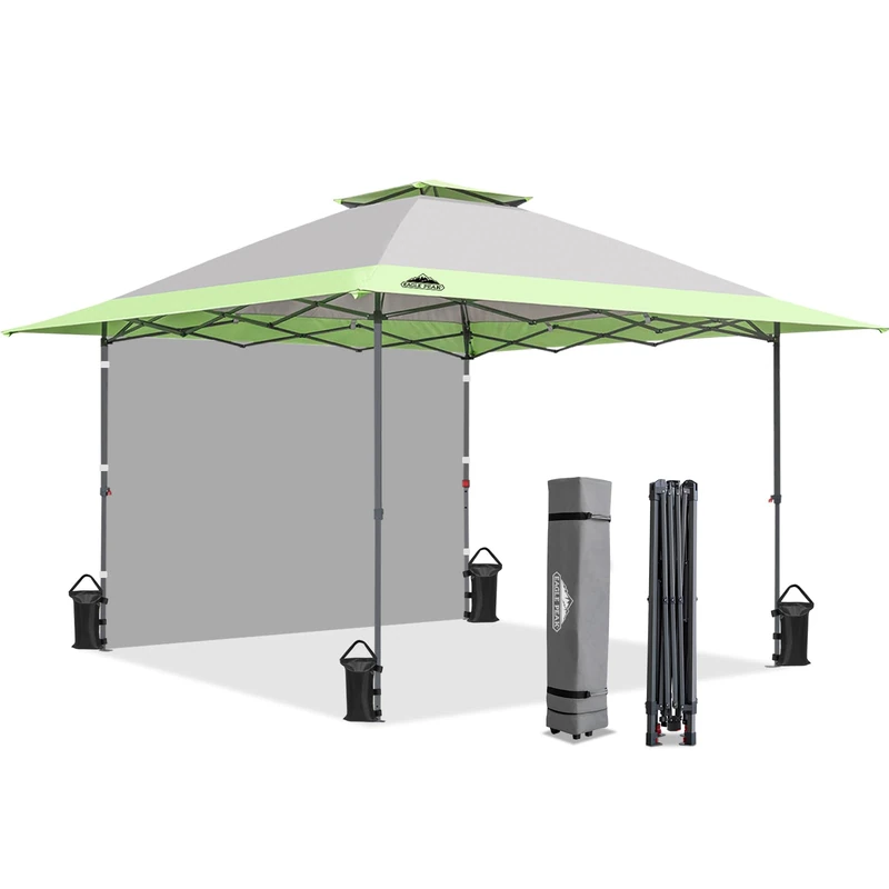 EAGLE PEAK Instant Canopy Tent 13x13 with Privacy Curtain Assembly, Fast, Folding, 169 Square Feet Shadow, Grey