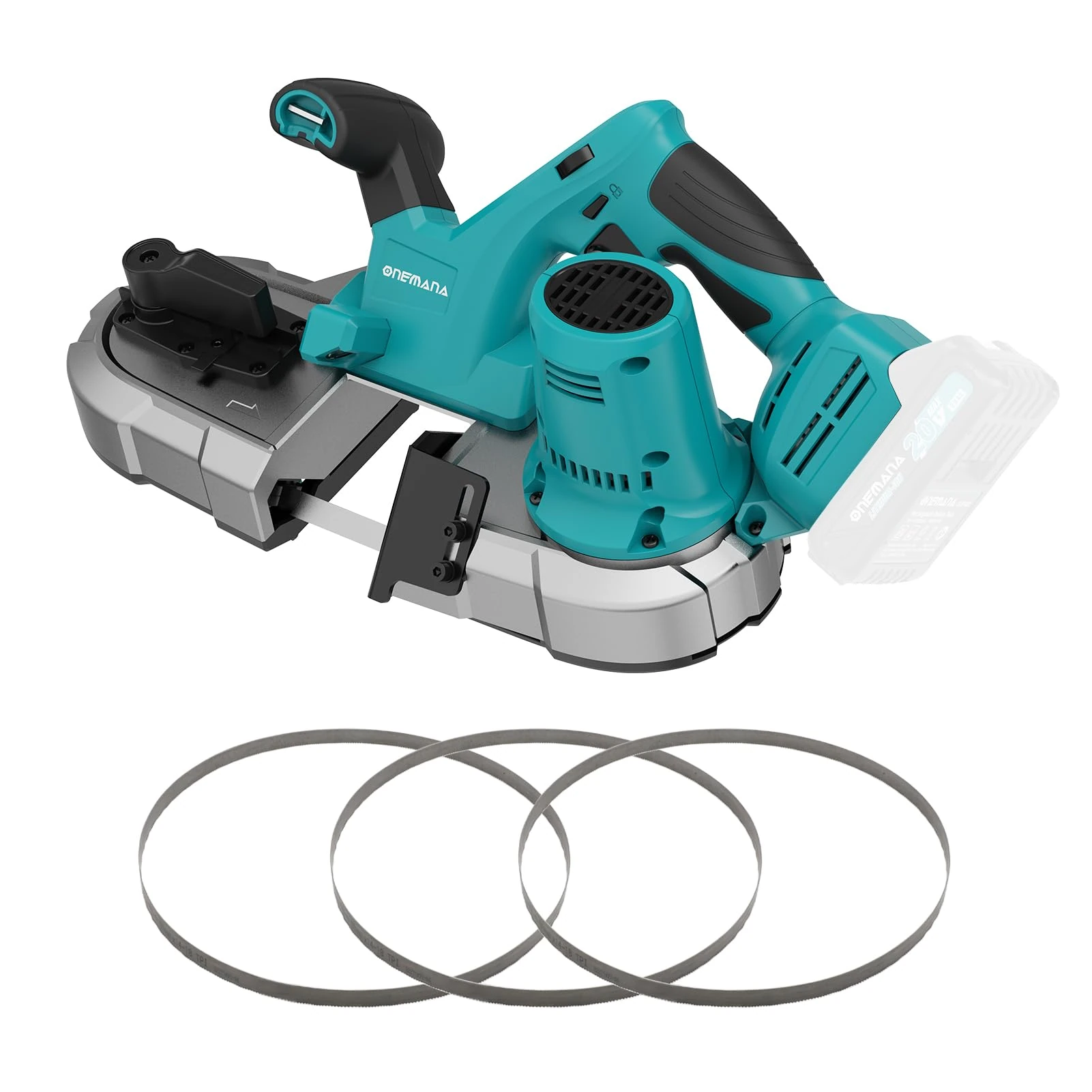ONMANA Cordless Bandsaw, 20V Brushless Power Band Saw, 2.5" Deep Cut Metal Bandsaws, 6 Speeds Portable Bandsaw for Cutting Metal, Pipe, Conduit (Tools Only)
