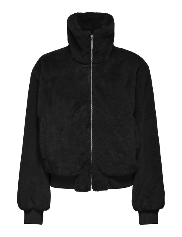 ONLY ONLVENICE Women's Faux Fur Bomber OTW Jumpsuit, Black, M, Black, M - Image 1