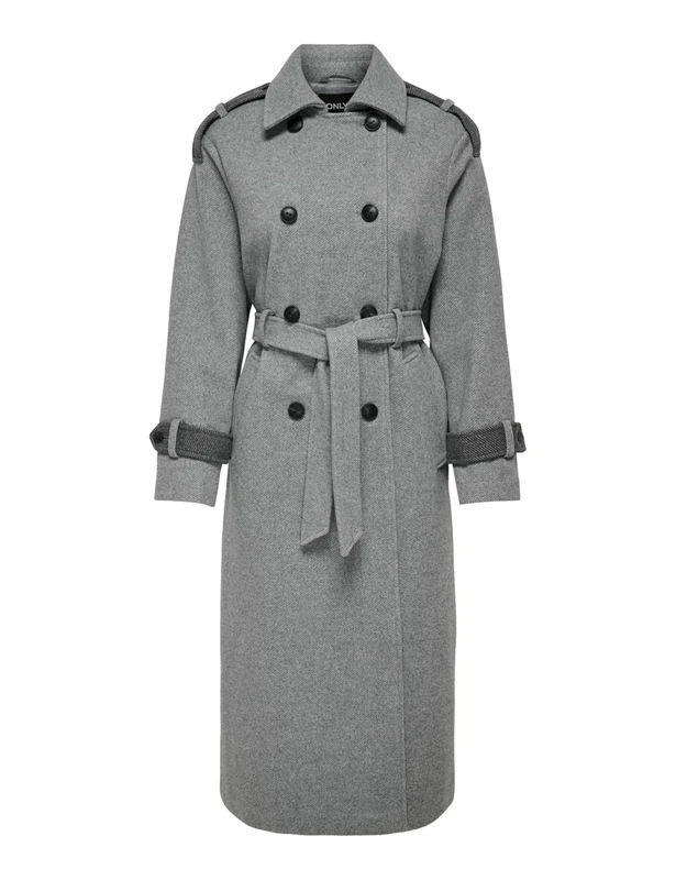 ONLY Women's Onlirma Life Trench Coat OTW Coat, Grey, L, gray, L