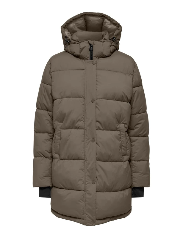 ONLY Women's Onlann Premium Puffer Coat Mid-Long OTW, Brown, M