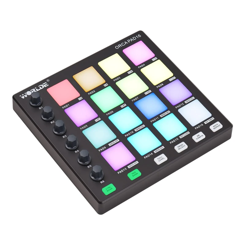 FUNFANG USB MIDI Pad Controller - Beat Maker Machine with 6 Assignable Knobs and Note Repeat - Image 1