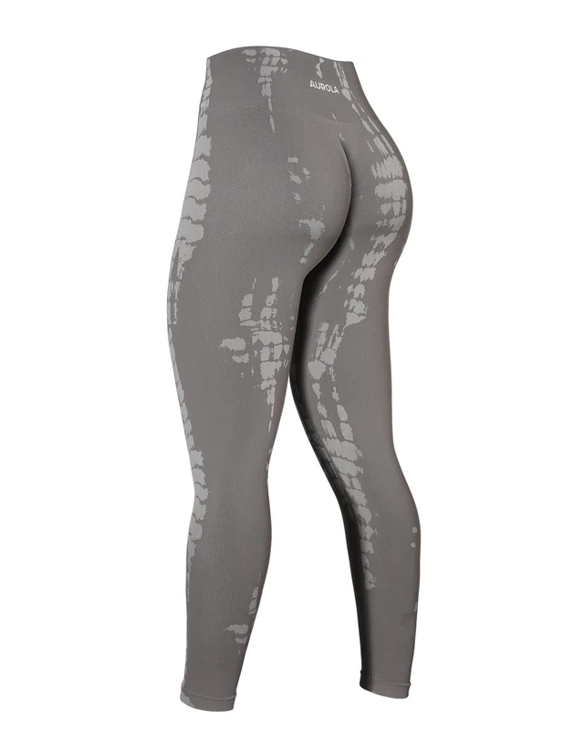 AUROLA Serpent Snake Seamless Scrunch Workout Leggings for Women,Girls Squat Proof Ribbed Thick Active Gym Pants, Mocha, M