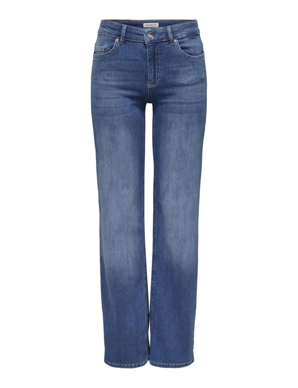 ONLY Womens Onlblush Mid Straight DNM Rea12187 Noos Jeans, Blue-3, L / 32L UK - Image 1