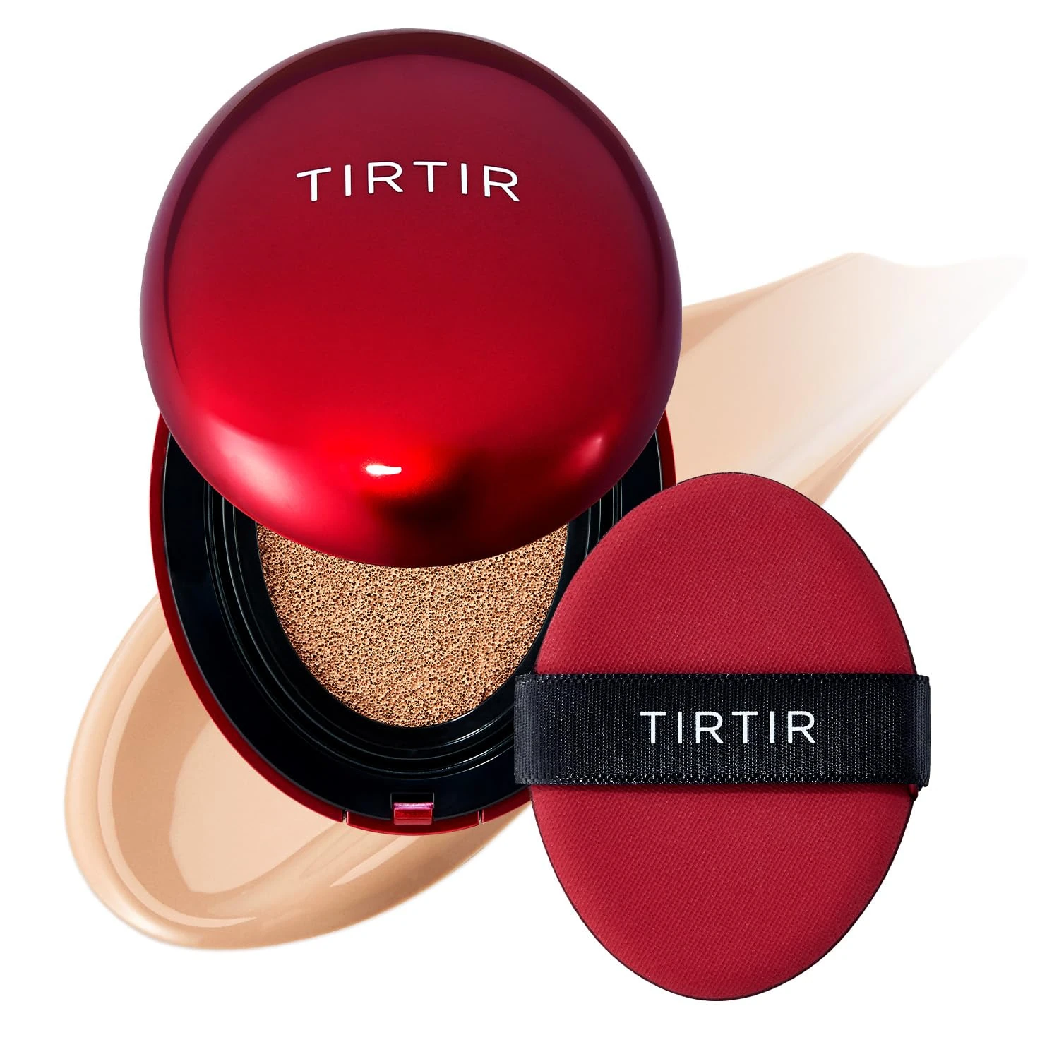 TIRTIR Mask Fit Red Cushion Foundation | Full coverage, Weightless, Skin fit, Satin Glow Finish, Korean Makeup, beauty, Tattoo cover up, Buildable (#24N Latte, 0.63 Fl Oz)