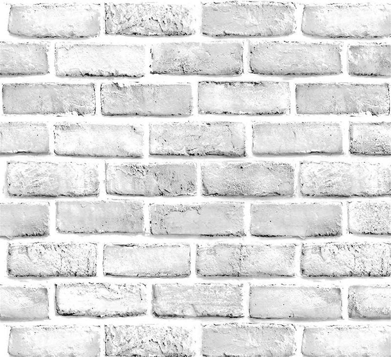 myforHD Stone Brick Wallpaper Peel and Stick 3D Effect Blocks Vintage Brick Faux Textured Self-Adhesive Wallpaper Kitchen Cabinets Backsplash Fireplace Laundry Room Accent Wall Decor