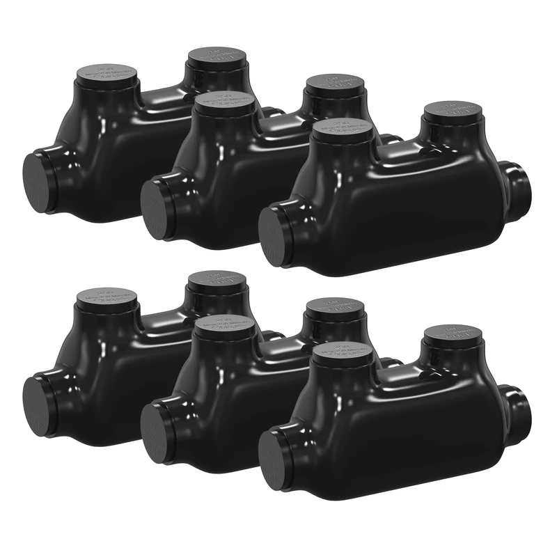 RVBOATPAT Aluminum Wire Connectors 250CMC-6AWG Splice Connector/Reducer Insulated Inline Splice Connector 5/16" Slotted Allen Hex Insulated Cable Connectors - 6 Pack