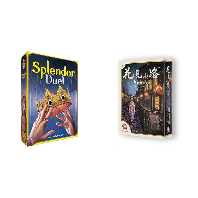 Space Cowboys | Splendor Duel | Board Game | Ages 10+ | 2 Players | 30 Minutes Playing Time, ASMSCSPL2P01EN & EmperorS4 | Hanamikoji | Board Game | 2 Players | Ages 10+ | 15 Minute Playing Time