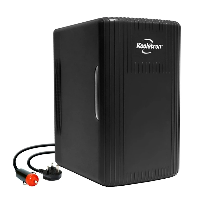 Koolatron Retro Mini Fridge For Bedrooms 12V Portable Cooler Warmer Refrigerator 6L Small 8 Can Table Top Quiet Mini Fridges For Skincare Food Drinks Kids Home Car & Travel Black