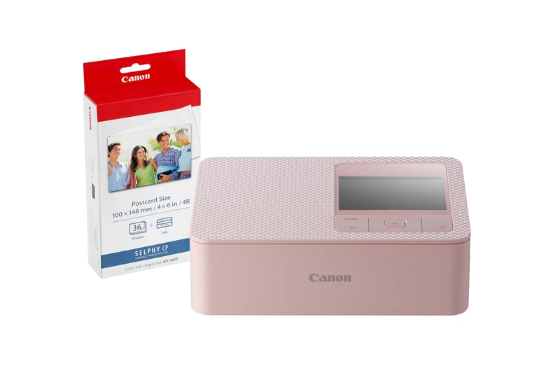 Canon SELPHY CP1500 Compact Photo Printer + Ink & Paper Set (36 Sheets) – Wireless Printing, Long-Lasting Prints, USB-C & SD Card Connectivity – Ideal for Scrapbooks & Photo Albums, Pink