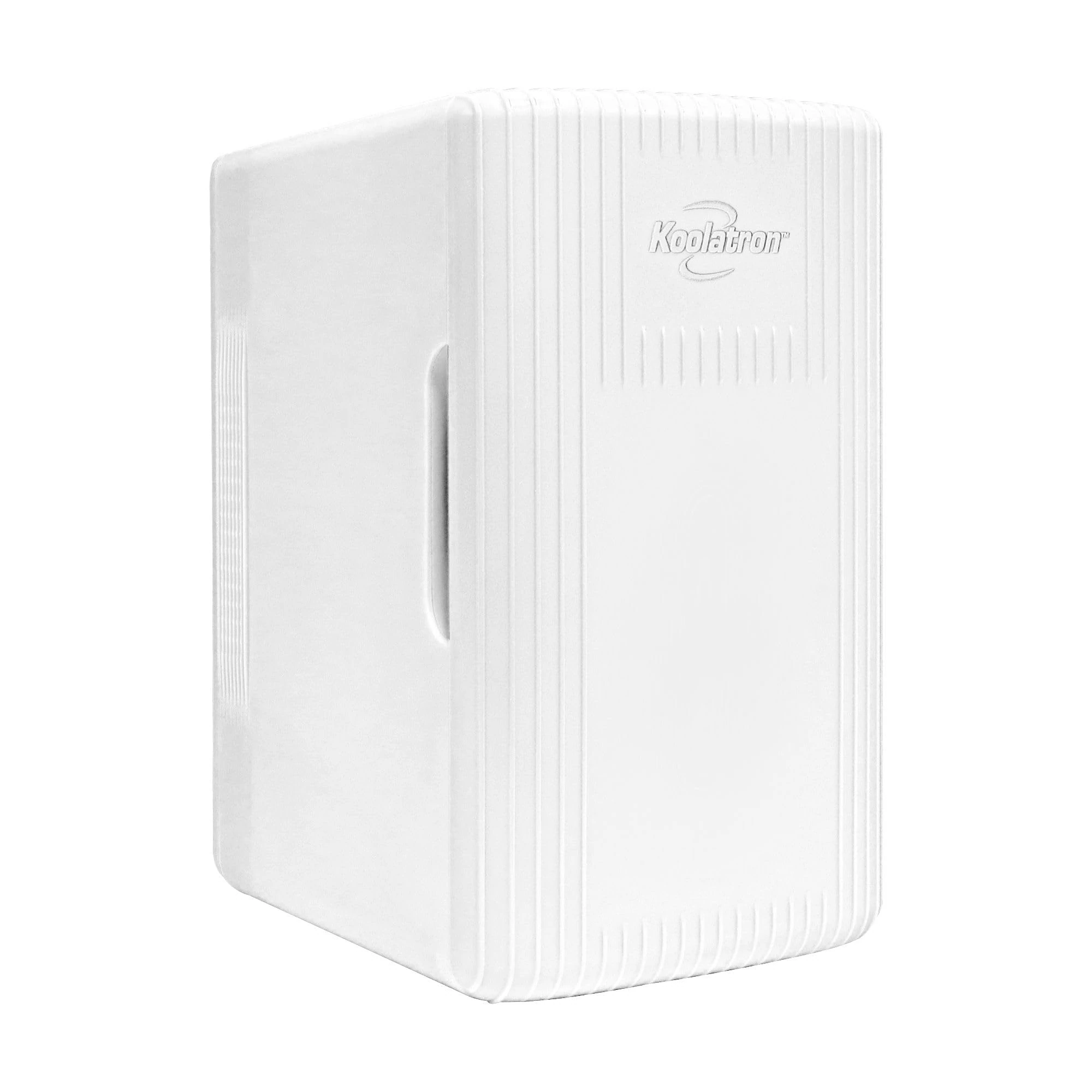 Koolatron Retro Mini Fridge For Bedrooms 6L Small 8 Can Table Top 12V Portable Cooler Warmer Refrigerator Quiet Fridges For Skincare Food Drinks Kids Home Car & Travel White