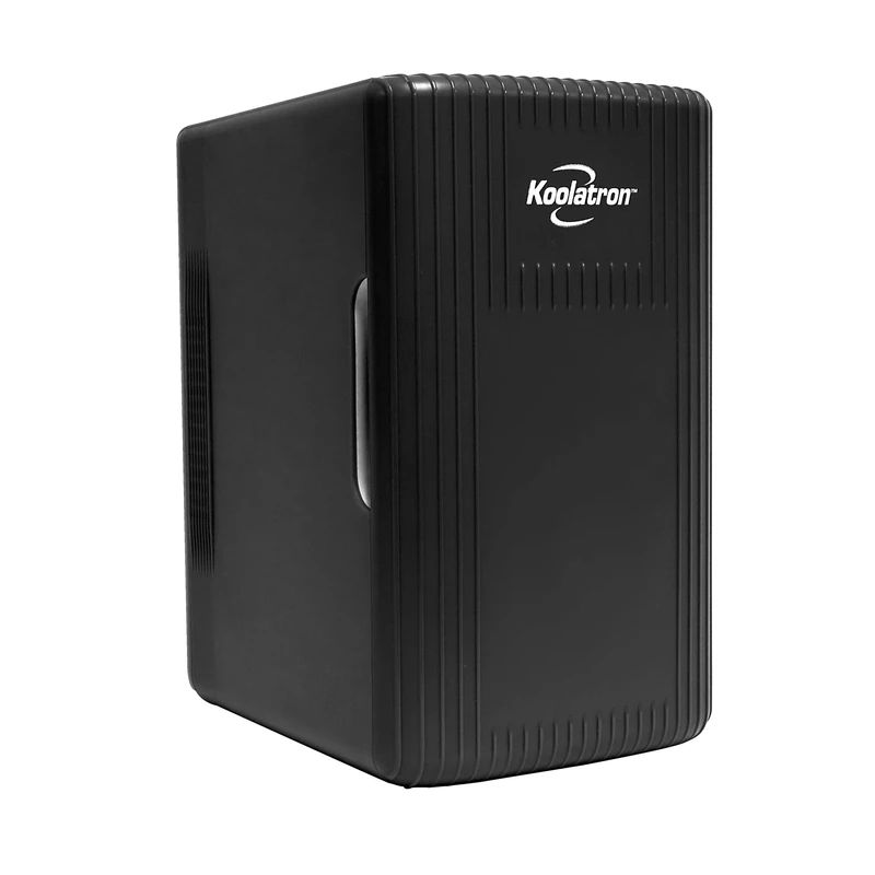 Koolatron Retro Mini Fridge For Bedrooms 12V Portable Cooler Warmer Refrigerator 6L Small 8 Can Table Top Quiet Mini Fridges For Skincare Food Drinks Kids Home Car & Travel Black