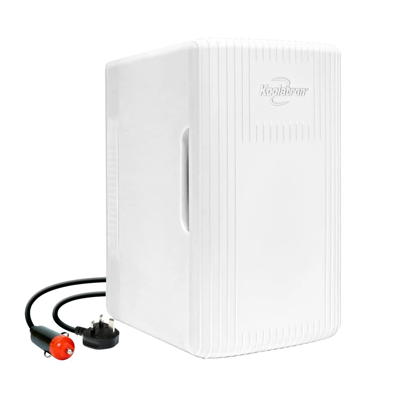 Koolatron Retro 6L Mini Fridge For Bedrooms Small 12V Portable Cooler Warmer Refrigerator 8 Can Table Top Quiet Mini Fridges For Skincare Food Drinks Kids Home Car & Travel White