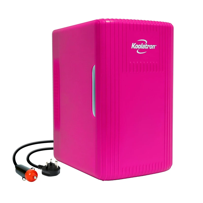 Koolatron Retro Mini Fridge For Bedrooms 12V Portable Cooler Warmer Refrigerator 6L Small 8 Can Table Top Quiet Mini Fridges For Skincare Food Drinks Kids Home Car & Travel Pink