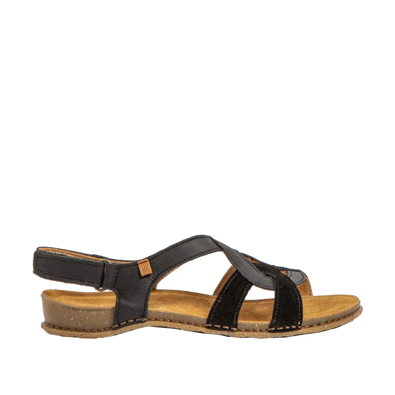 El Naturalista Women's N5819 Panglao Flat Sandal, Black/White, 7 UK - Image 1