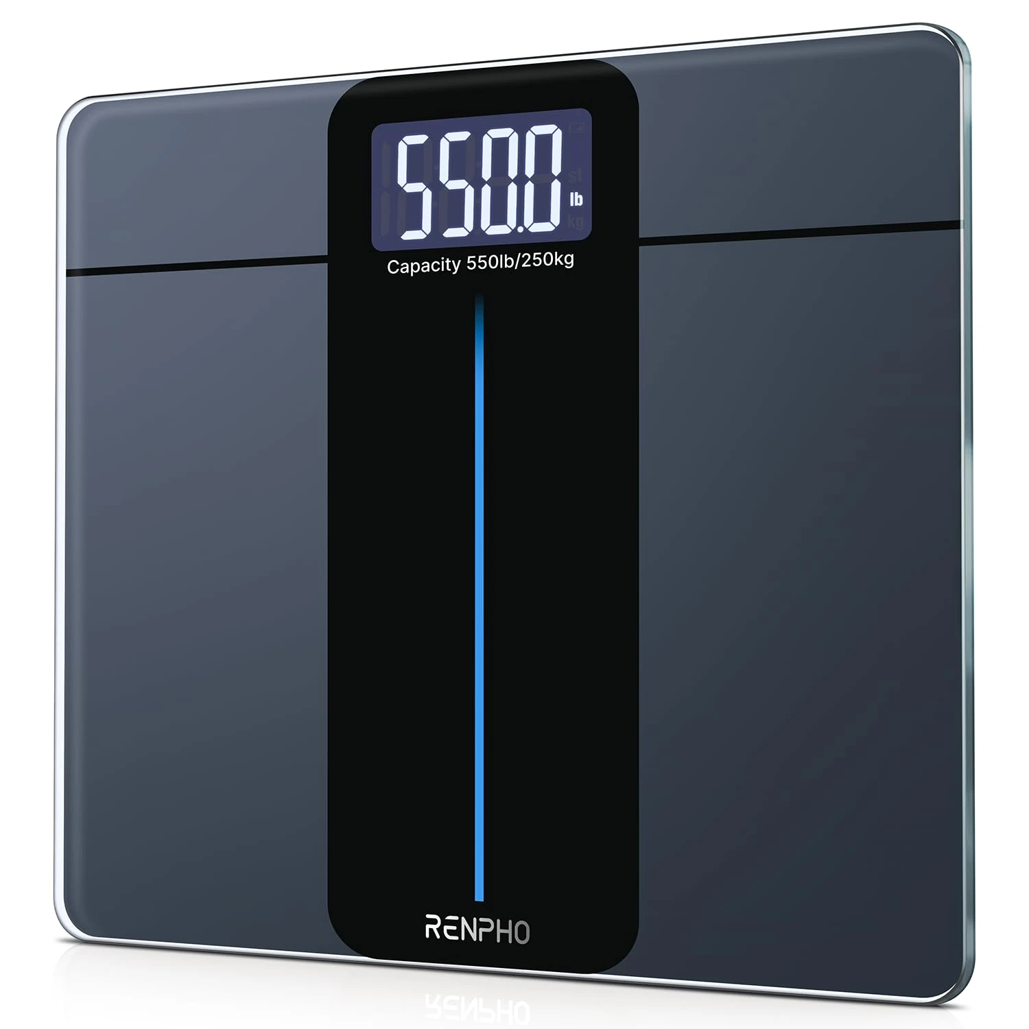 RENPHO Weighing Scales for Body Weight 550 lb/250 kg, Large LCD Display Bathroom Scales with High Accurate, Digital Scales with Extra-High Capacity, Step-On, Batteries Included